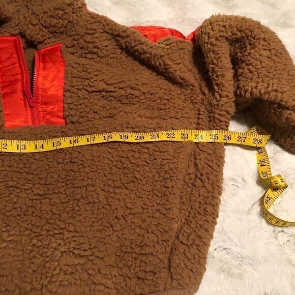 express One Eleven oversized, 1/4 zip, hooded teddy bear Sherpa pullover size S - Picture 6 of 9